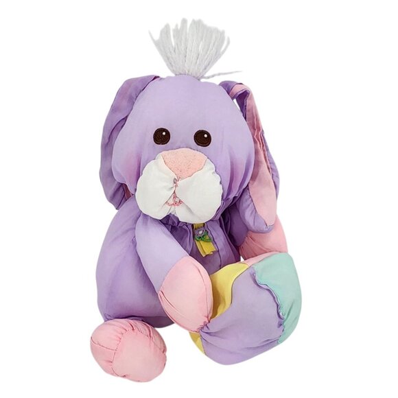 Vintage Fisher Price Puffalump Easter Bunny Rabbit Purple Pink 10" 1988 Eighties - Picture 1 of 10